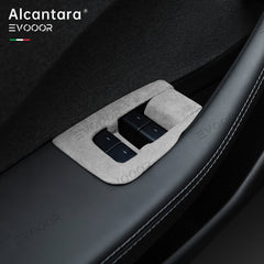 TeslaCouvercle de bouton de commutateur de fenêtre Alcantara 6 PCS pour 2024Model3 Highland