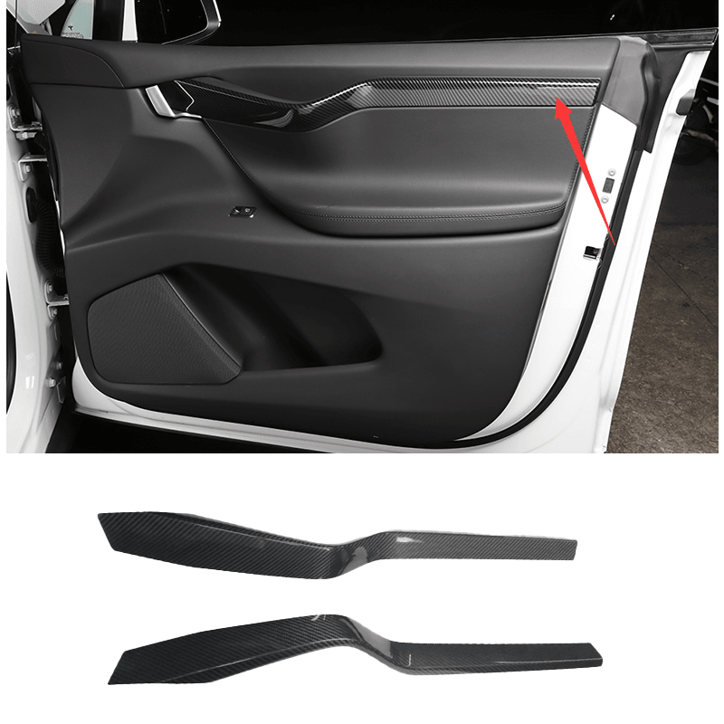 High-Quality Carbon Fiber Interior Door Panel Accents Set for Tesla Model X - Enhance Your Car's Look! - Evooor