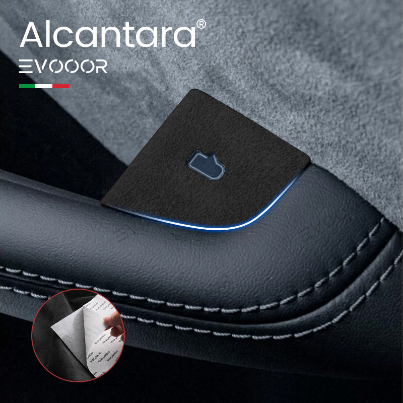 TeslaAutocollant de couverture de commutateur de bouton de porte d'Alcantara 4 PCS pour 2024Model3 Highland