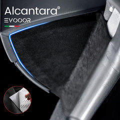 TeslaAdesivi triangolari Lati del cruscotto Alcantara 2 pezzi per 2024Model3 Highland