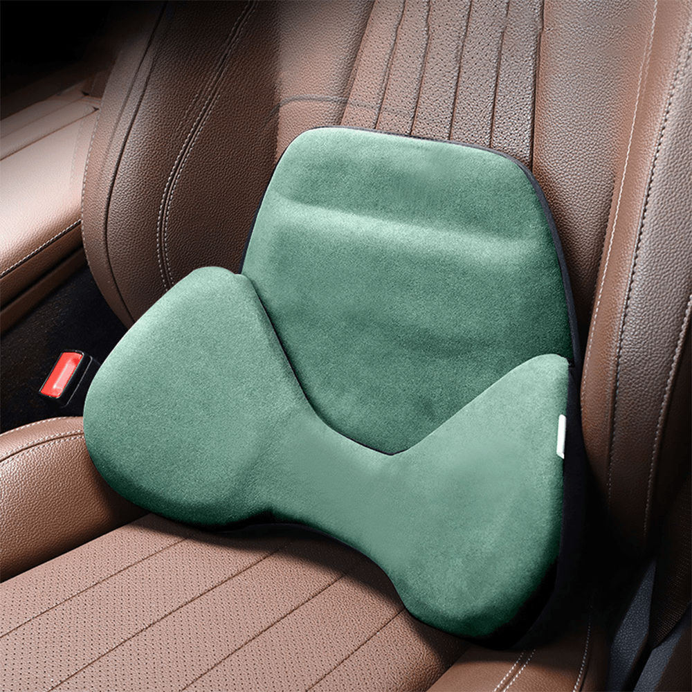 Luxury Alcantara Lumbar Support Cushion for Car Seats - Ergonomic Design for All-Season Comfort - Evooor