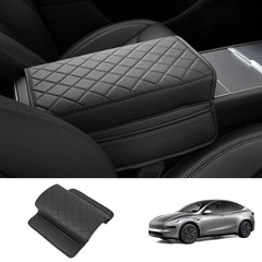 Leather Center Armrest Cover with Side Pockets for Tesla Model Y Juniper 2025+ - Evooor