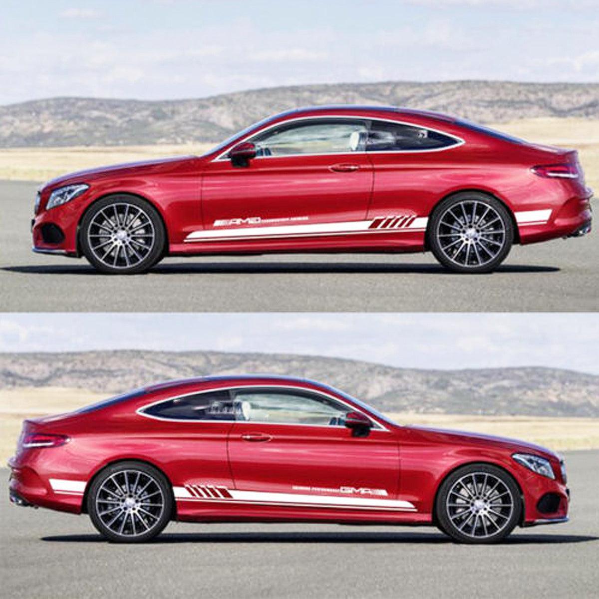 Custom Side Skirt Decal Sticker Set for Tesla Model 3/Y/S/X, Racing Stripe Design for Car Body Customization - Evooor