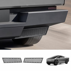 Carbon Fiber Style Honeycomb Mesh Rear Bumper Trim Covers for Cybertruck - Set of 2