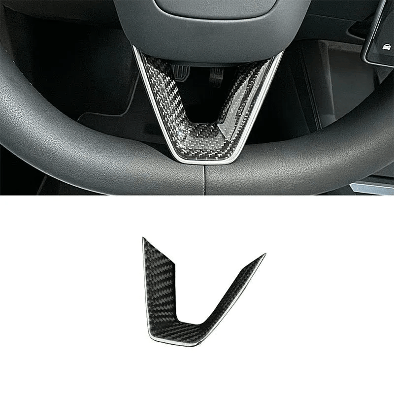 [Real Carbon Fiber] Steering Wheel V-Cover for Tesla Model Y Juniper 2025+ - Evooor