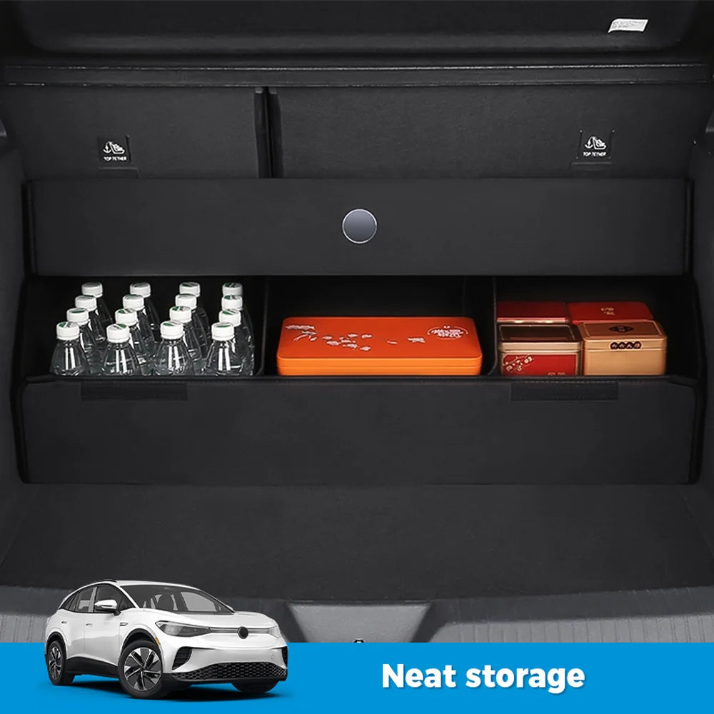 Alcantara Rear Trunk Storage Box For VW ID.4 2021-2025 - Evooor