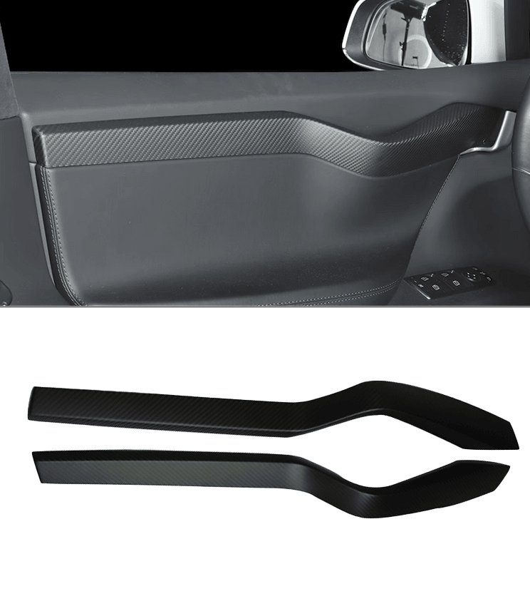 High-Quality Carbon Fiber Interior Door Panel Accents Set for Tesla Model X - Enhance Your Car's Look! - Evooor