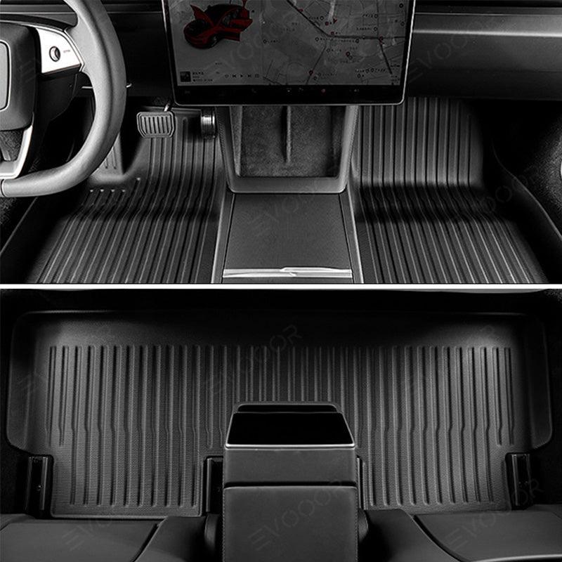 2024 Model 3 Highland Floor Mats All Weather Double Layer Flocking Tpe For Tesla - Evooor