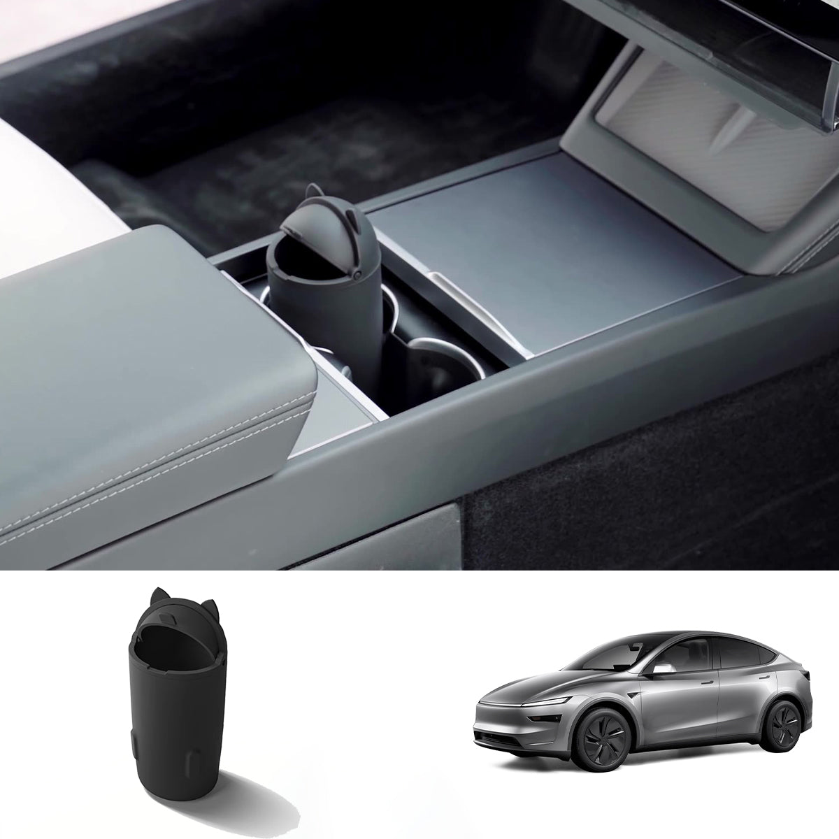 Tesla Model Y 2025+ Central Control Silicone Rubbish Bin Organizer - Juniper Color - Evooor