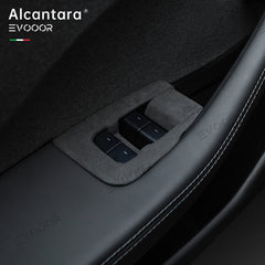 TeslaCouvercle de bouton de commutateur de fenêtre Alcantara 6 PCS pour 2024Model3 Highland