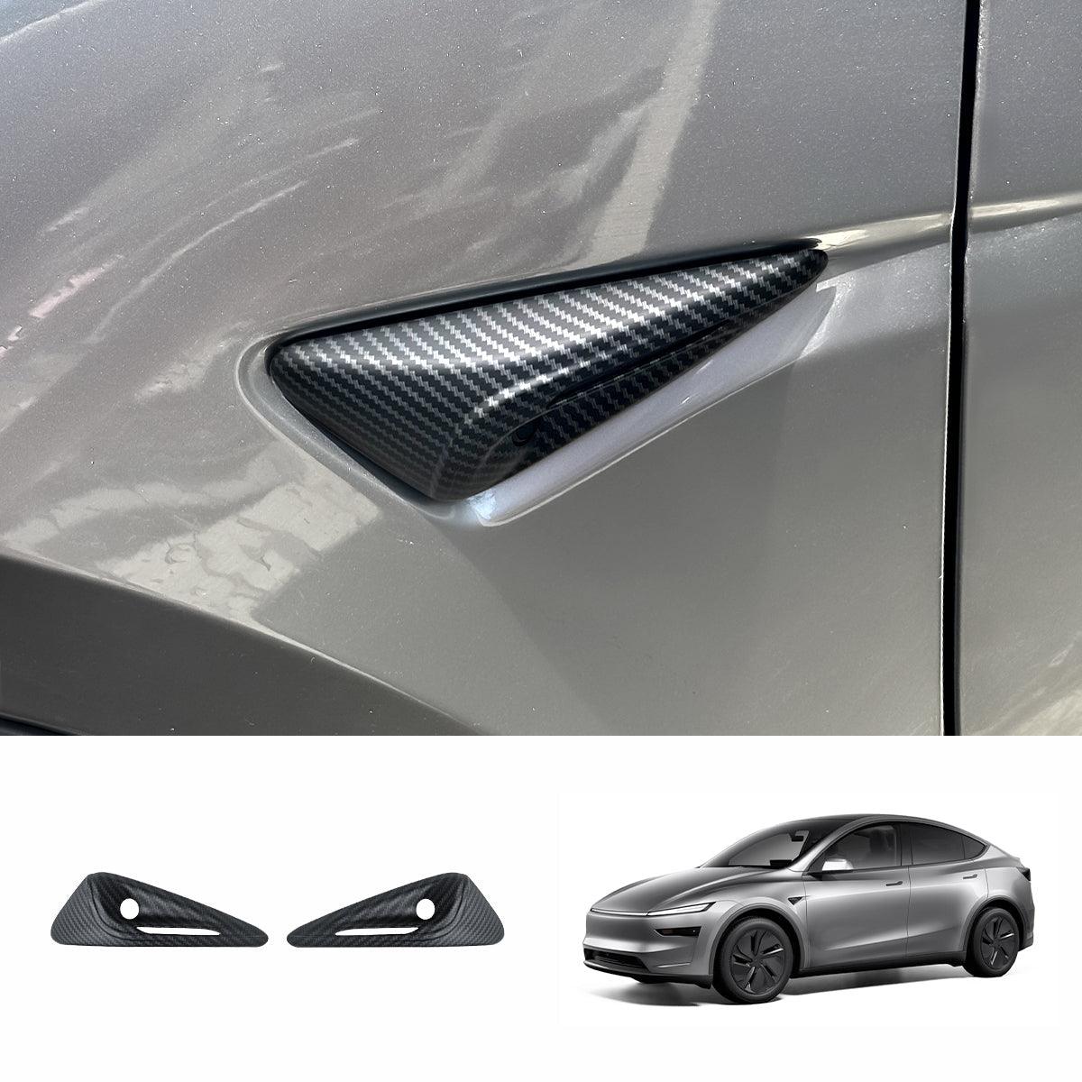 Carbon Fiber Pattern Turn Signal & Side Camera Covers (ABS) for Tesla Model Y Juniper 2025+ - Evooor