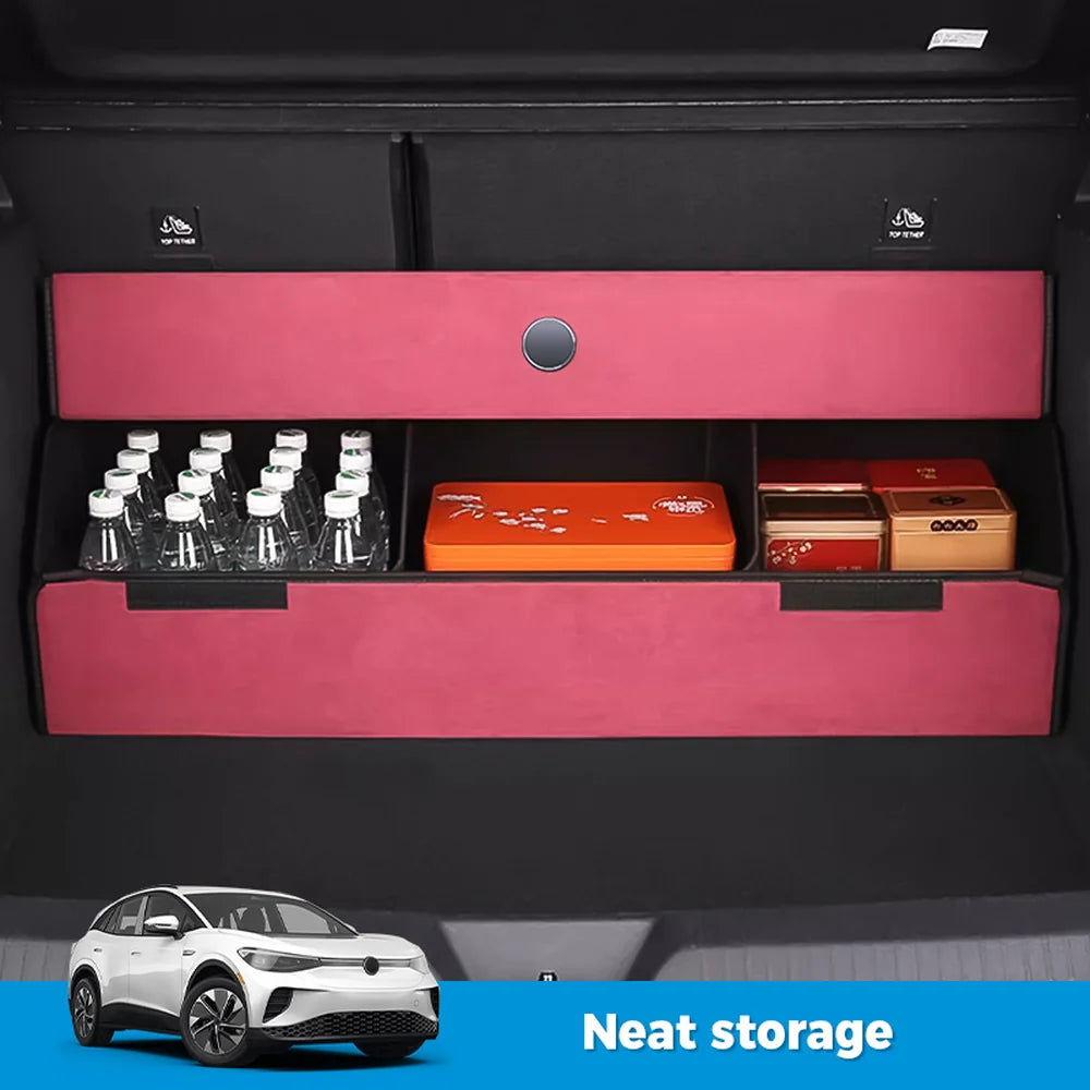Alcantara Rear Trunk Storage Box For VW ID.4 2021-2025 - Evooor