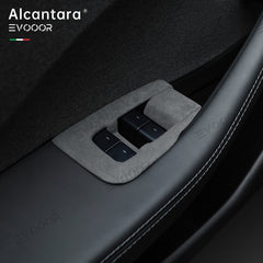 TeslaCouvercle de bouton de commutateur de fenêtre Alcantara 6 PCS pour 2024Model3 Highland