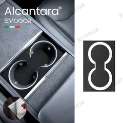 TeslaAutocollant de couverture de porte-gobelet de console centrale Alcantara pour 2024Model3 Highland