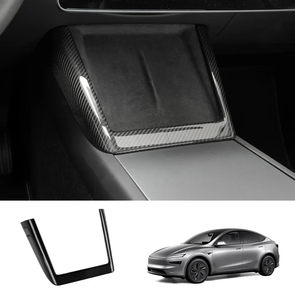 Tesla Model Y Juniper 2025+ Genuine Carbon Fiber Wireless Charging Pad Cover - Evooor