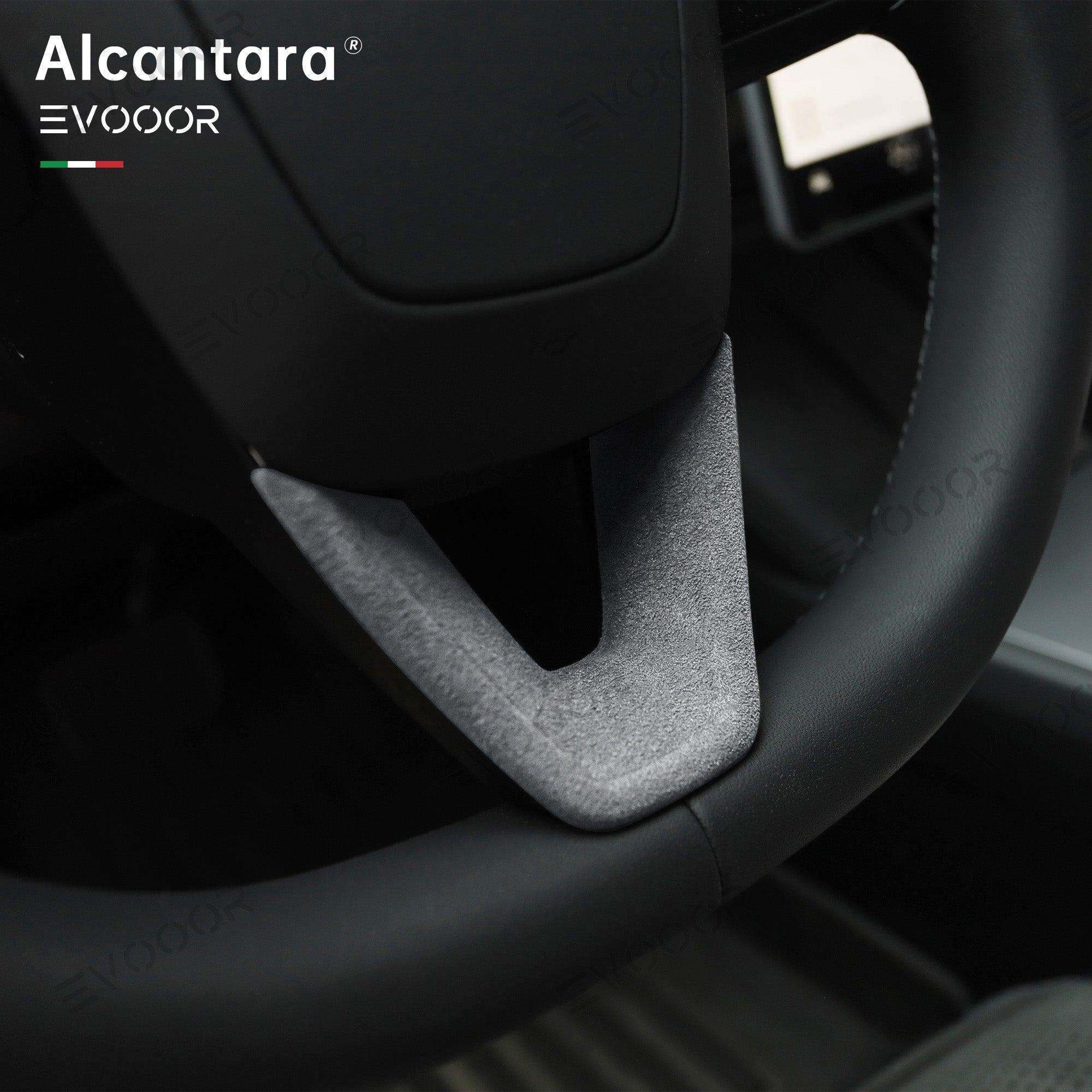 Tesla Alcantara Steering Wheel U-shaped Cover For 2024 Model 3 Highland - Evooor