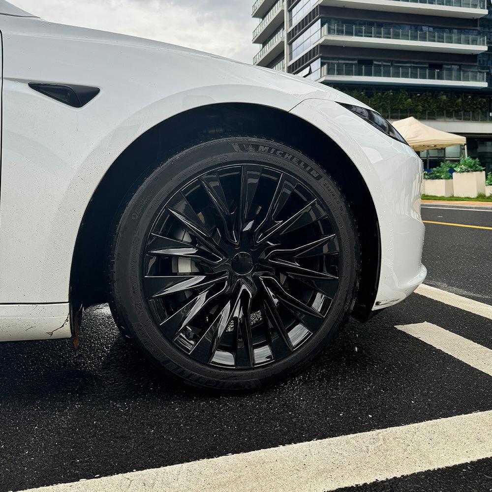Nova Style Wheel Hubcaps (Set of 4) for Tesla 2024+ Model 3 Highland 18'' Photon Wheels (Inspired by 19'' Nova Wheels) - Evooor