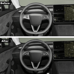 High-Quality Carbon Fiber Steering Wheel Panel Protectors (2 Pieces) for Tesla Model 3 - Durable Upgrade for Highland Driving