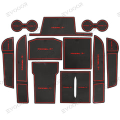 2024 <tc>Model</tc> 3 tapete con ranura para puerta Highland, tapete con ranura para cuenco de agua, tapete a prueba de polvo para Tesla