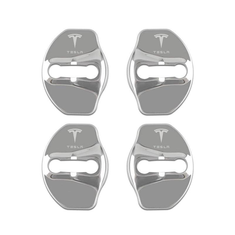 Tesla Door Latch Lock Cover Stainless Steel Protector For Model 3/Y/X/S (4pc) (2015-2023) - Evooor