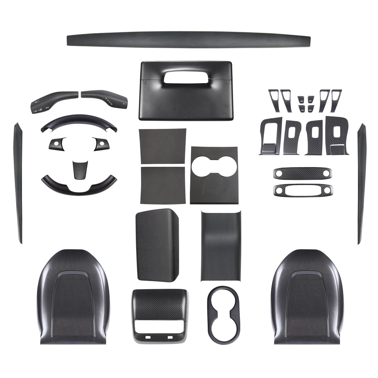 Premium Carbon Fiber Interior Trim Kit for Tesla Model 3 and Model Y - Upgrade Your Interior with High-Quality Wraps - Evooor