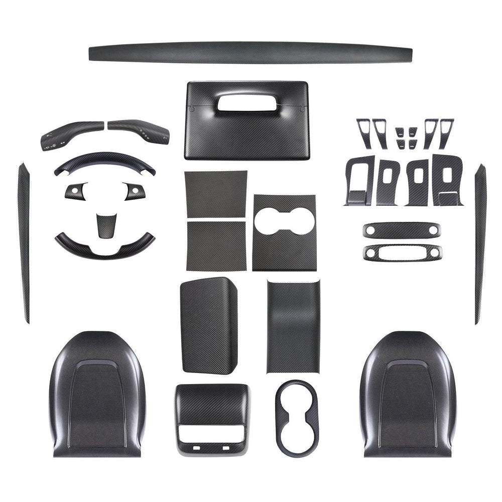 Premium Carbon Fiber Interior Trim Kit for Tesla Model 3 and Model Y - Upgrade Your Interior with High-Quality Wraps - Evooor