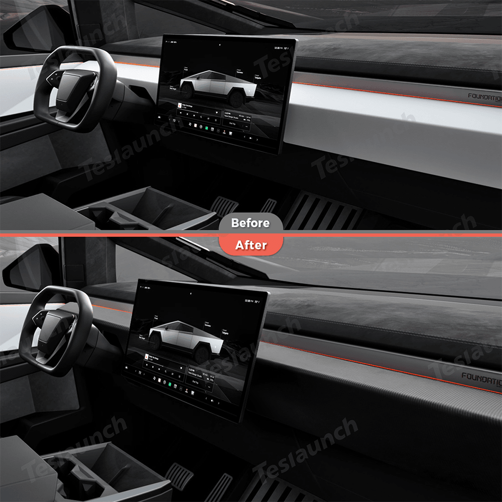 Dashboard Cover (Carbon Fiber Pattern ABS) for Cybertruck (2 PCS) - Evooor