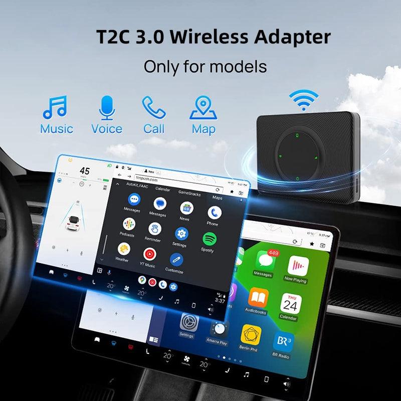 2024 Tesla Model 3/Y (2018-2024) Wirelessly Connect Apple Carplay on Tesla Main Screen ( iOS 10+/Android 11+) - Evooor