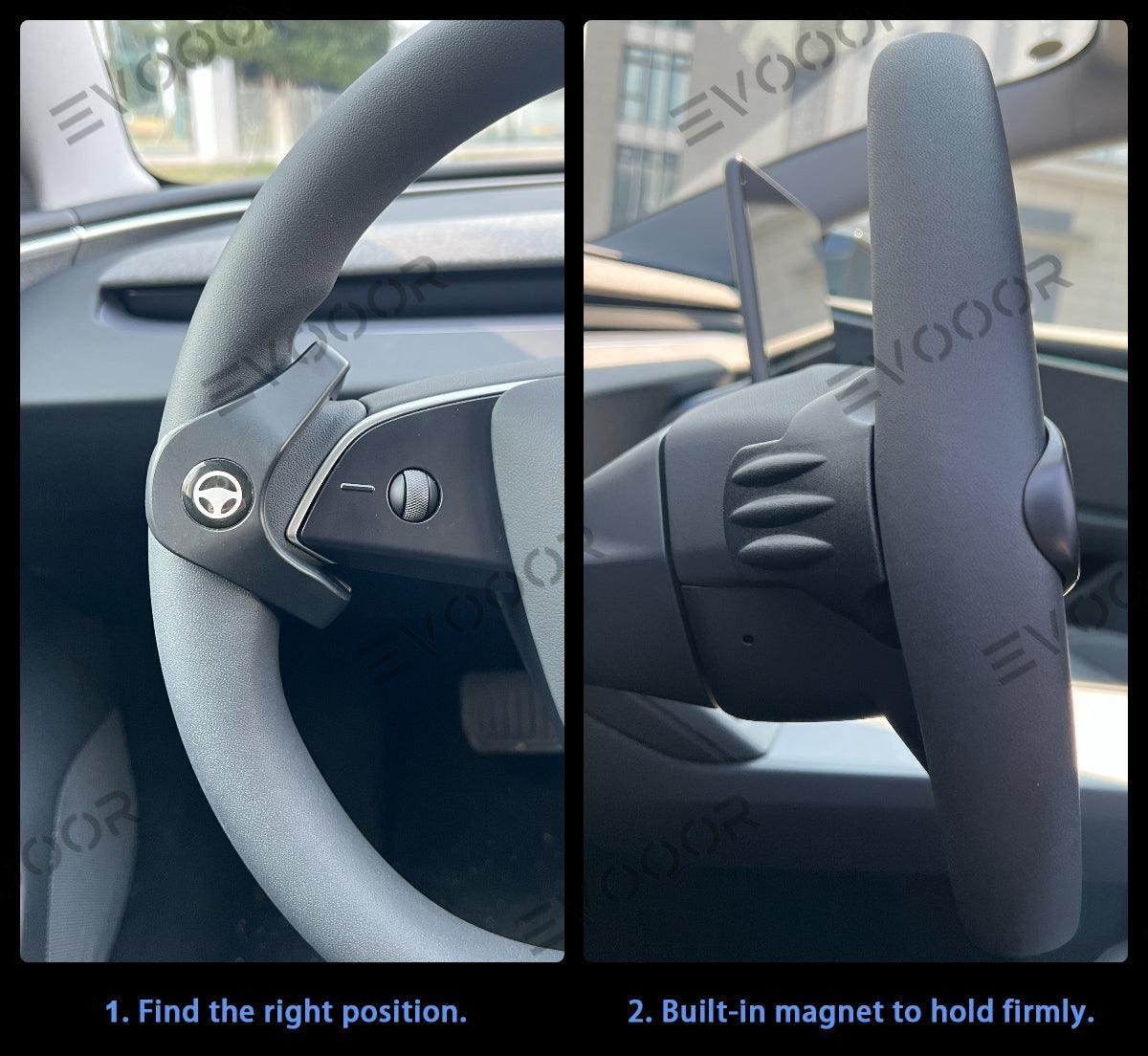 2024+ Tesla Model 3 Highland/ 2026 Model Y Juniper Magnetic Autopilot Nag Reduction Device- AP PAPA Magnetic Autopilot Buddy, Steering Wheel Counter Weight - Evooor