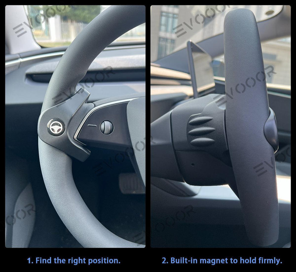 2024+ Tesla Model 3 Highland/ 2026 Model Y Juniper Magnetic Autopilot Nag Reduction Device- AP PAPA Magnetic Autopilot Buddy, Steering Wheel Counter Weight - Evooor