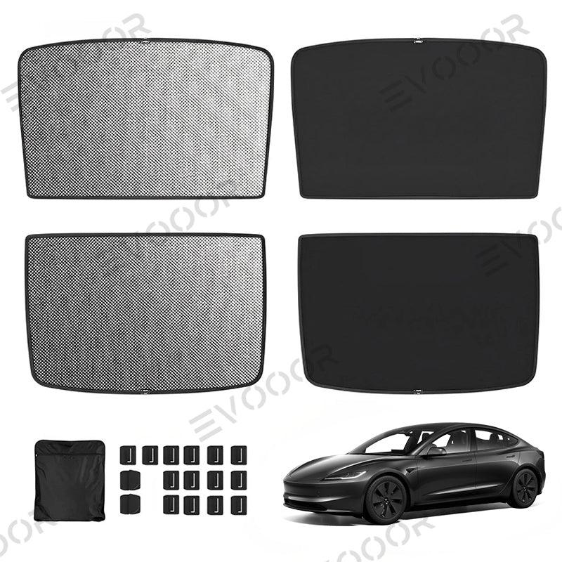 2024 Tesla Model 3 Highland Upgrade Built-in Reflective Sunroof Sunshade - Lightweight Reflective Silver Coated Sun Visor - Evooor