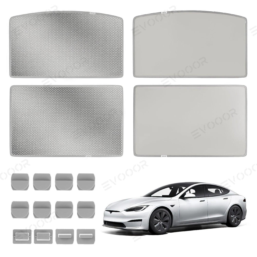 Tesla Model S Upgrade Built-in Reflective Sunroof Sunshade - Lightweight Reflective Silver Coated Sun Visor - Evooor
