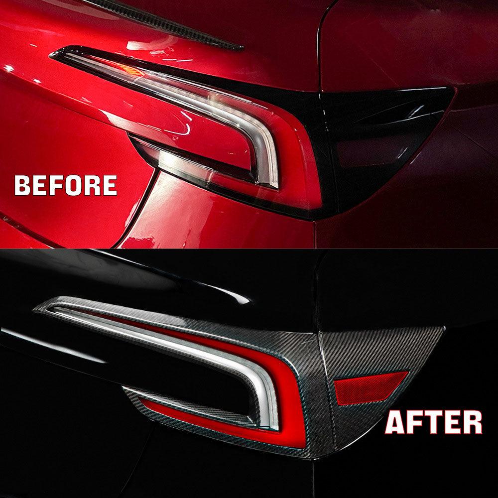 [Real Carbon Fiber] 2024 Tesla Model 3 Highland Real carbon fiber tail light frame (2 pcs) - Evooor