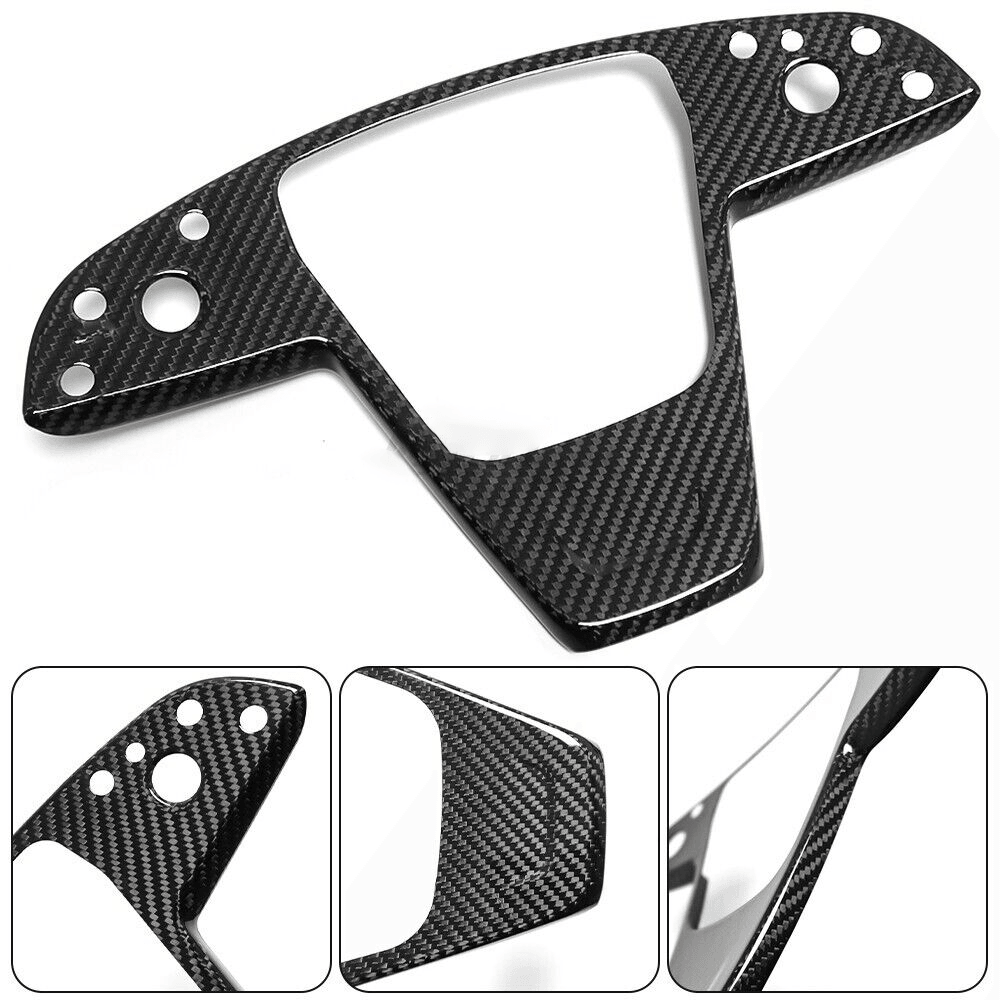 Premium Carbon Fiber Steering Wheel Cover Trim Panel - Compatible with Tesla Model S/X (2021-2024) - Sleek and Durable Upgrade - Evooor