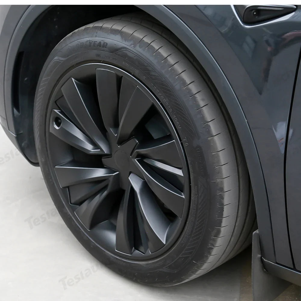 Turbine Style 19'' Crossflow Wheel Covers for Tesla Model Y 2025+ - Set of 4 Hubcaps - Evooor