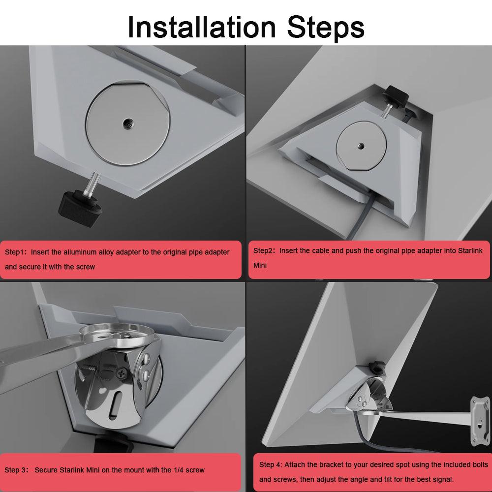 Premium Wall Mount Bracket Set for Starlink Mini Dish Installation - Evooor