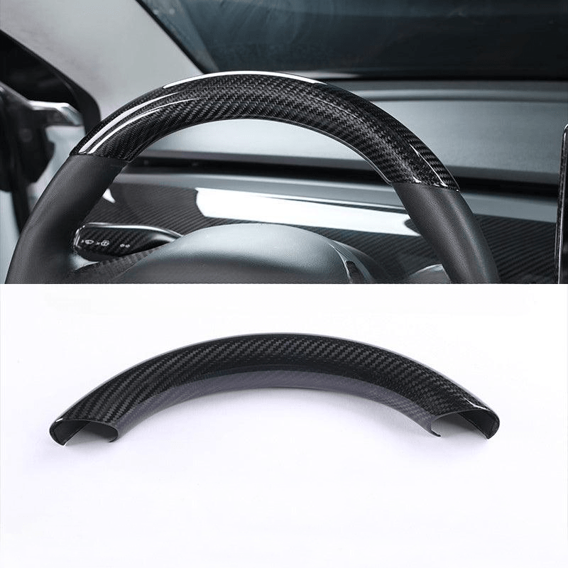 High-Quality Carbon Fiber Steering Wheel Cover Set for Tesla Model 3/Y - Upgrade Your Car's Look! - Evooor