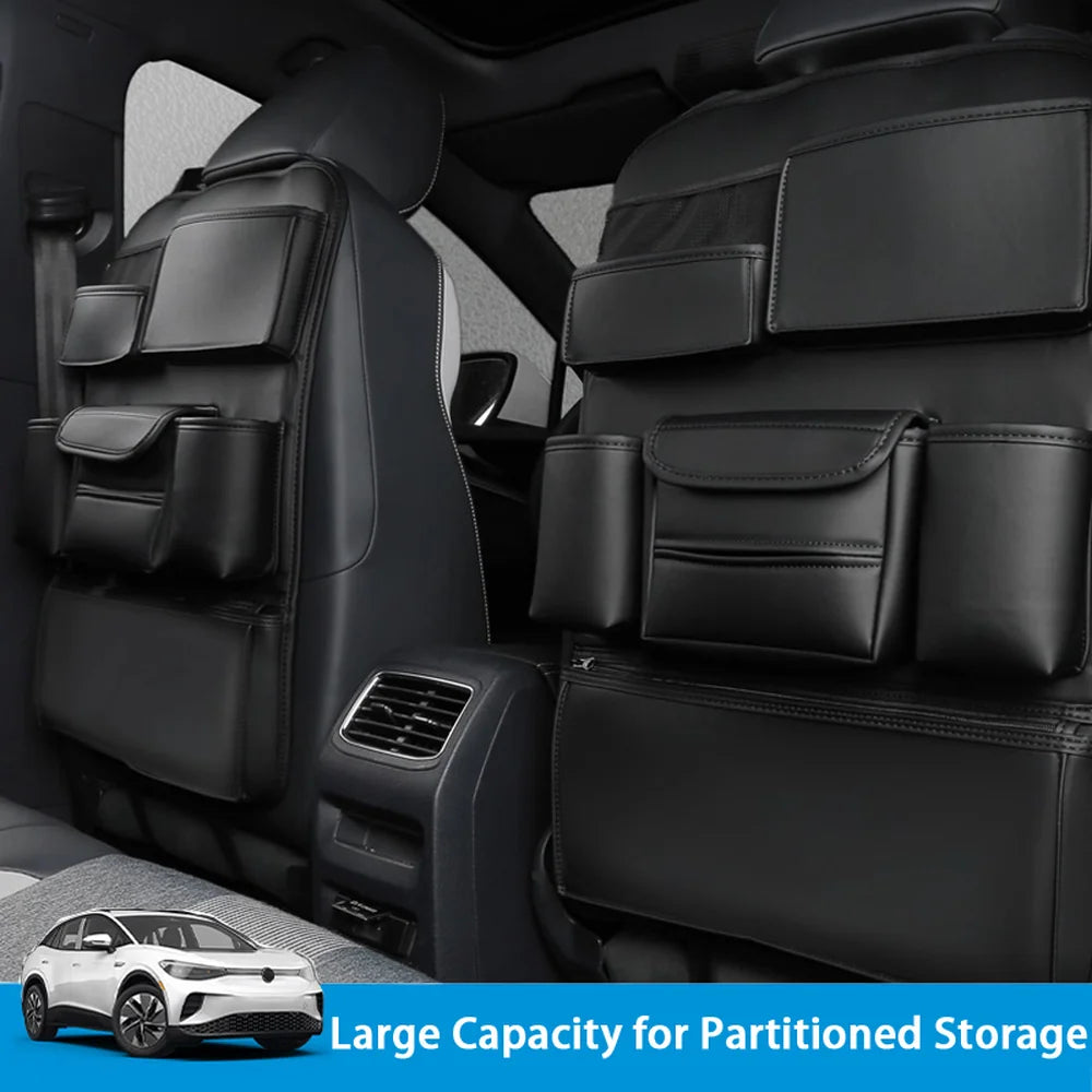 Leather Seat Back Multi-functional Storage Bag For VW ID.4 2021-2025 - Evooor