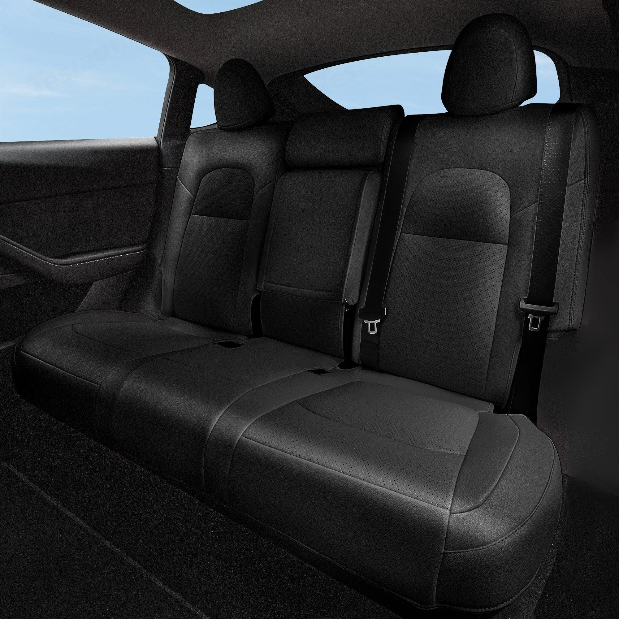 Premium Tesla Model Y 7 Seater Seat Cover Set with Upgraded 2nd-Row 40/60 Split Bench Design for Ultimate Comfort and Protection - Evooor