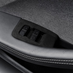 TeslaAutocollant de couverture de bouton de commutateur de fenêtre d'Alcantara 13 PCS pour 2024Model3 Highland