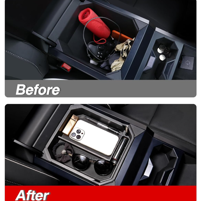 Double Layer Armrest Storage Box for Cybertruck - Evooor