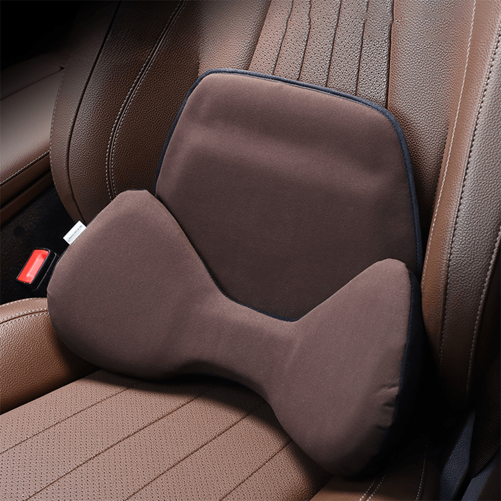 Luxury Alcantara Lumbar Support Cushion for Car Seats - Ergonomic Design for All-Season Comfort - Evooor