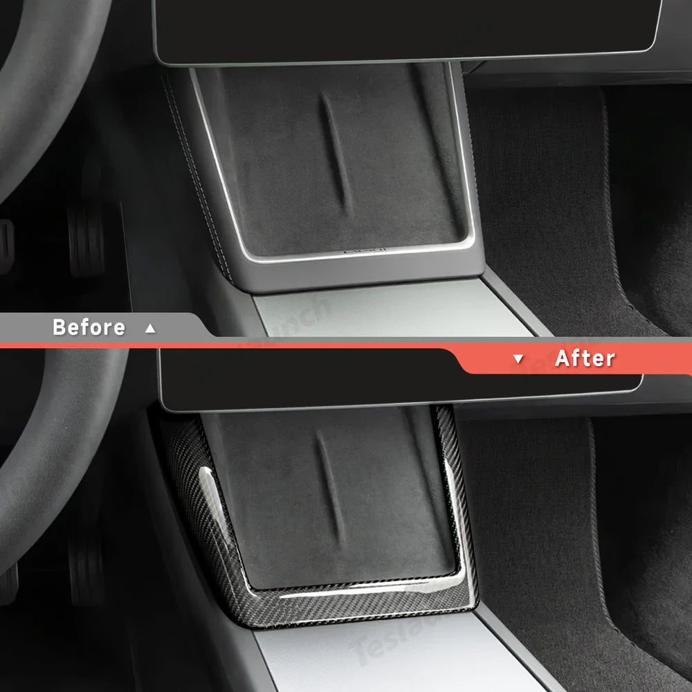 Tesla Model Y Juniper 2025+ Genuine Carbon Fiber Wireless Charging Pad Cover - Evooor