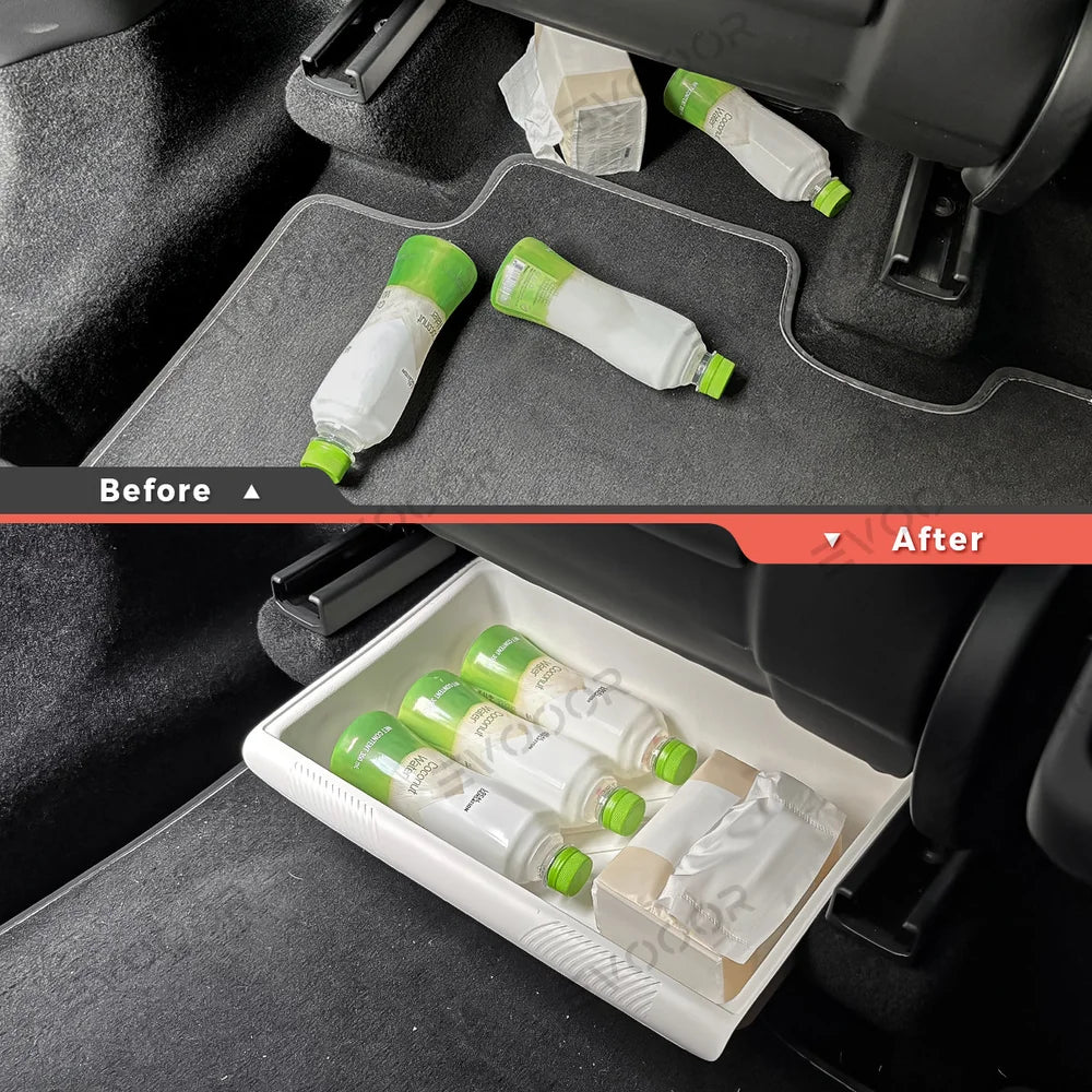 Under Seat Storage Box Sleek Organizer for Tesla Model Y Juniper 2025+