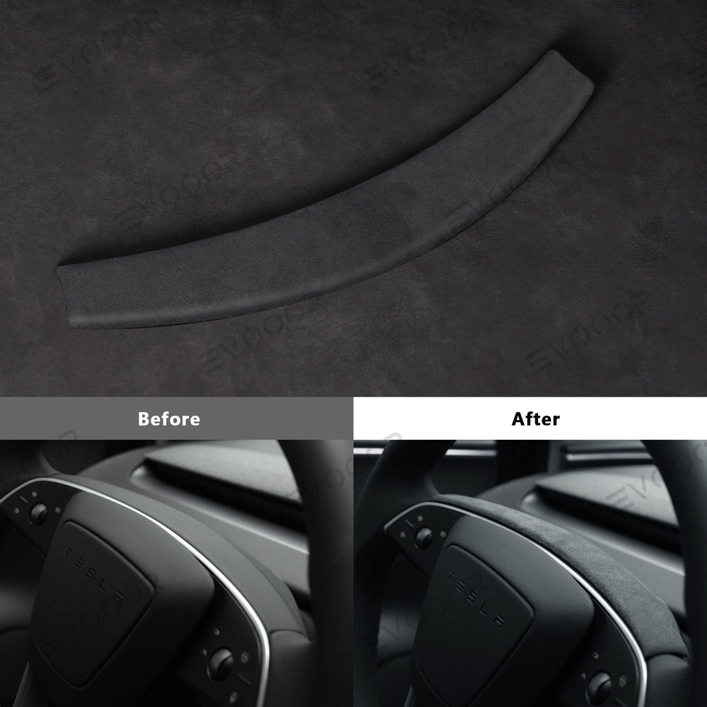 2024 Model 3 Highland Alcantara Steering Wheel Strip Cover For Tesla - Evooor