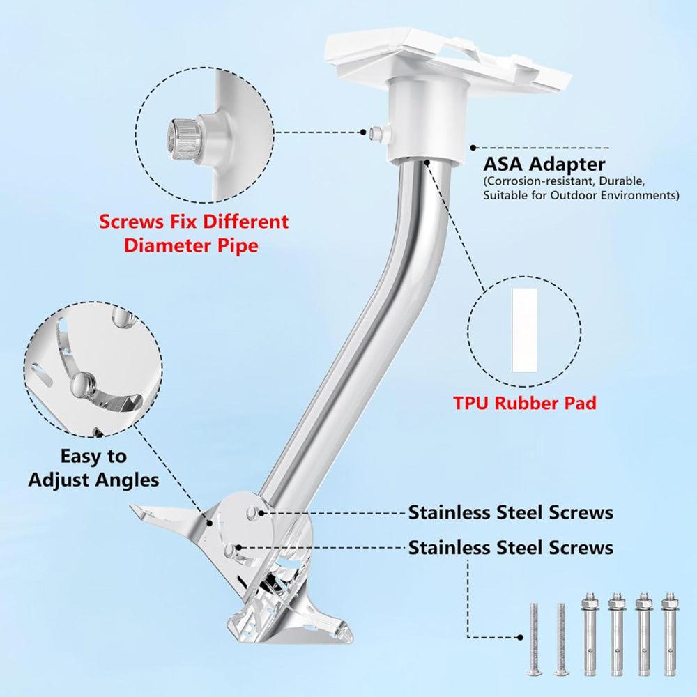 Stainless Steel 360-Degree Adjustable Mount Kit for Starlink Generation 3 Satellite Dish - Evooor