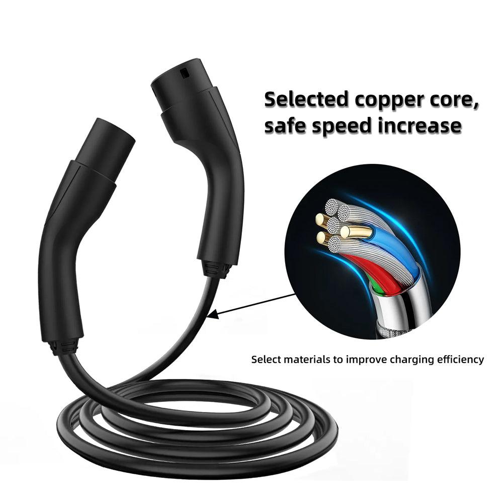 Electric Vehicle Charger Cable Type 2 Female to Type 2 Male Plug Adapter for Charging Station - IEC62196-Compatible EV Charging Cable - Evooor