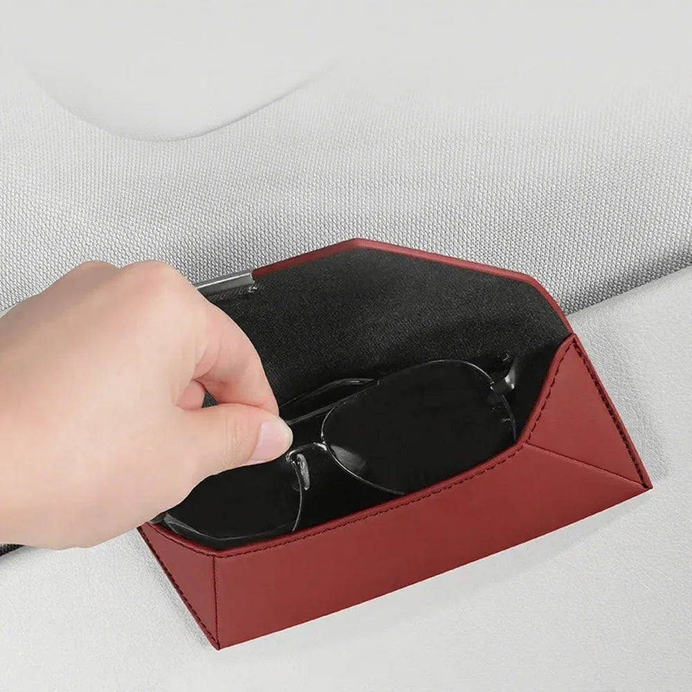 Leather Car Visor Glasses Holder For VW ID.3 2021-2025 - Evooor