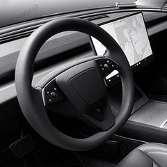 Tesla Alcantara Steering Wheel U-shaped Cover Sticker For 2024 Model 3 Highland