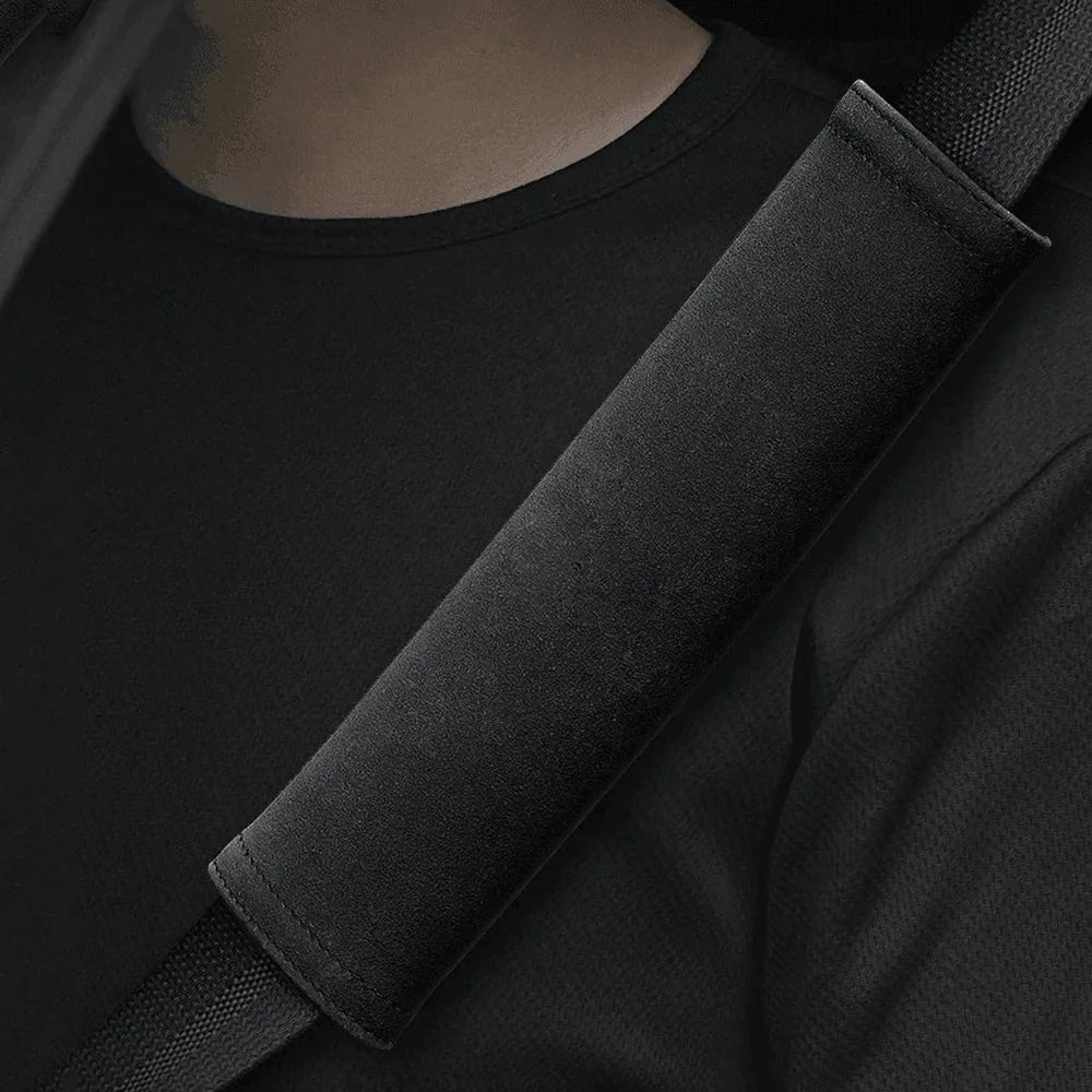 Tesla Model 3/Y/S/X Seat Belt Cover Replacement Washable Microfiber Leather Seat Belt Shoulder Pads (1 Pair) - Evooor